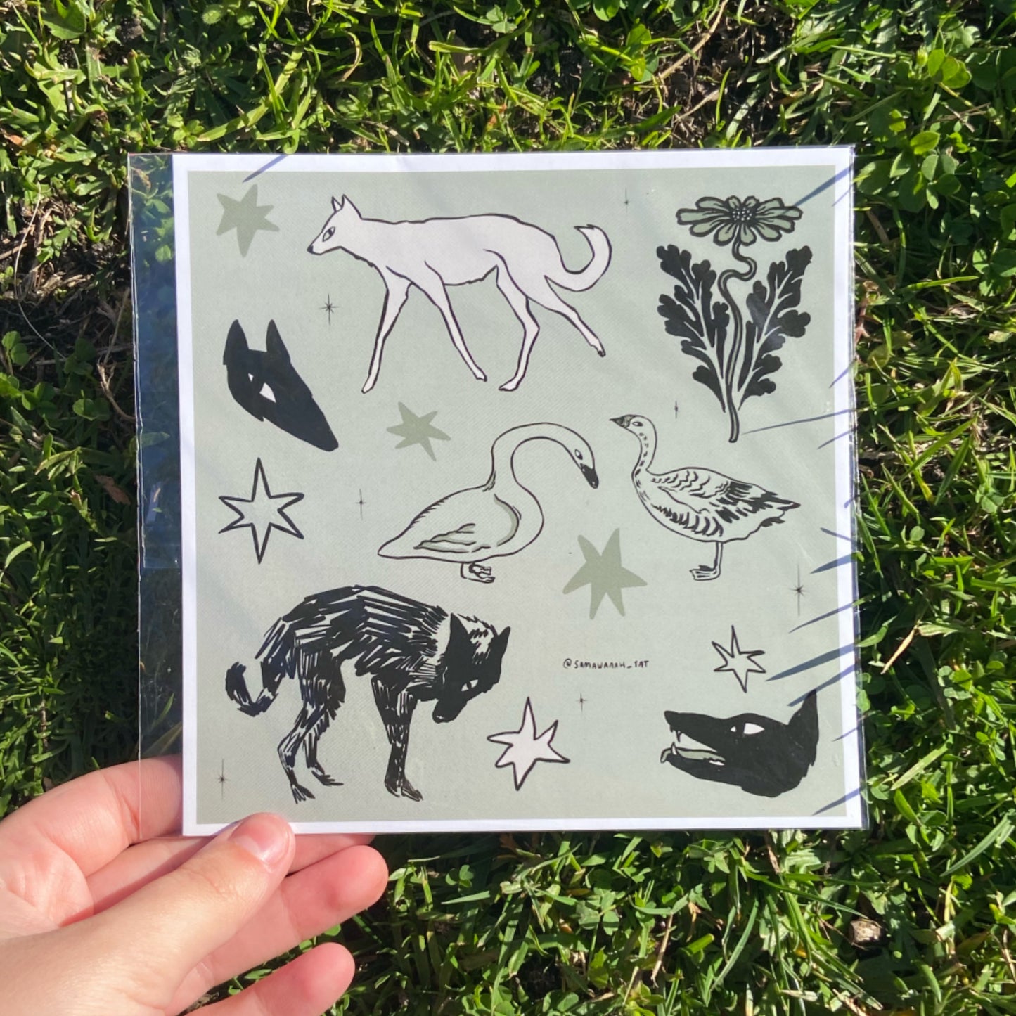 Square Wolf Print