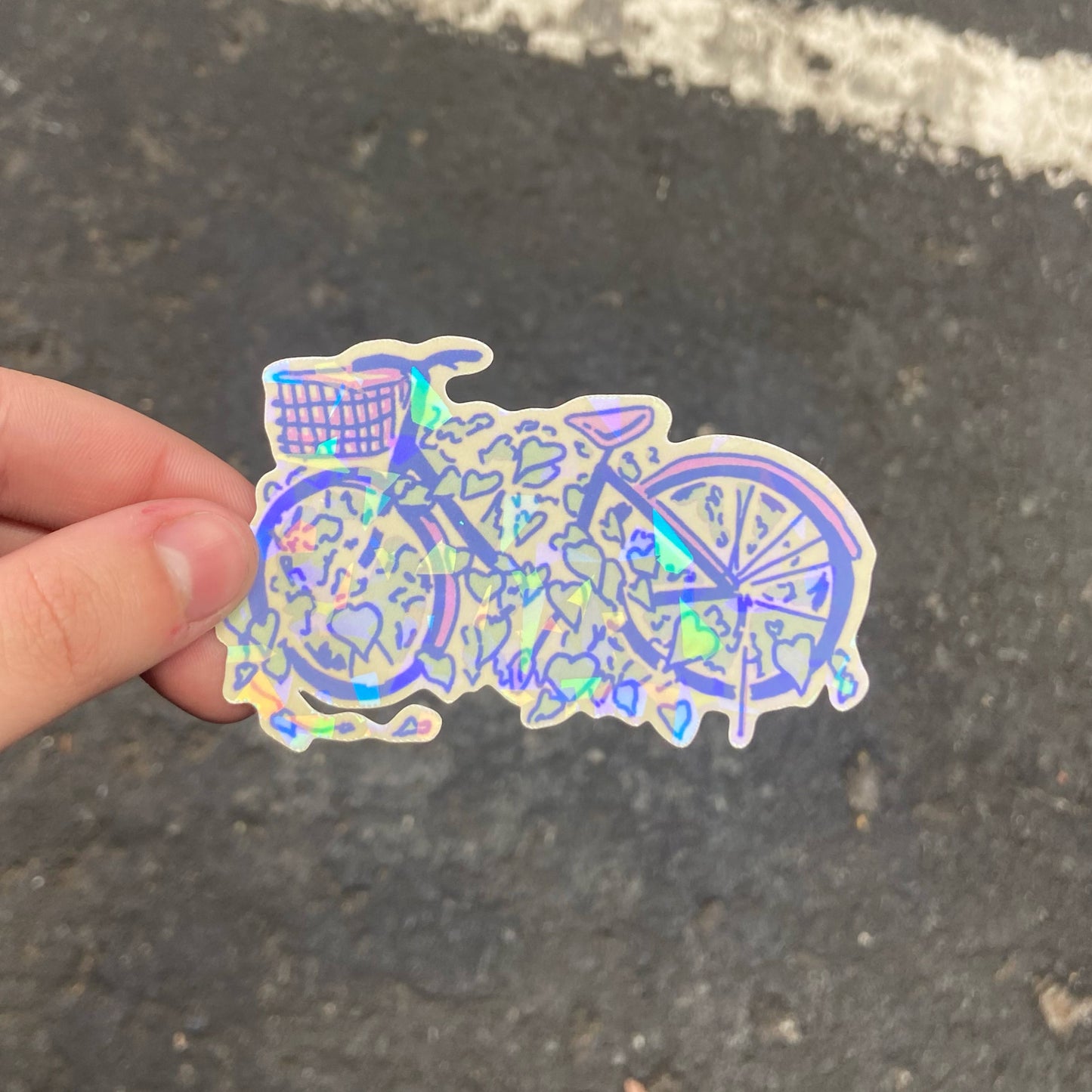 🌟Holographic🌟 Plant Bike Vinyl Sticker
