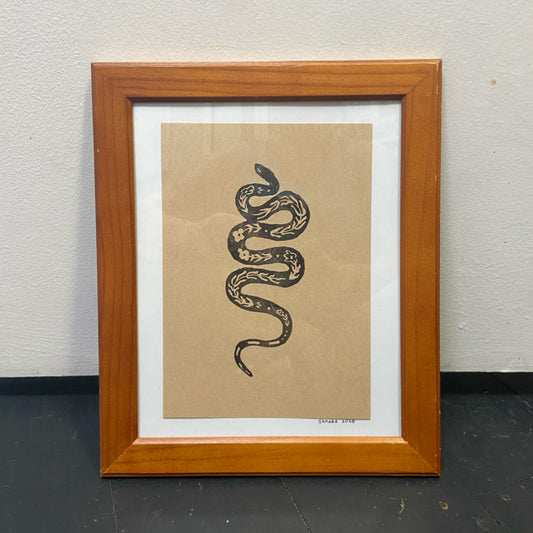 Snake - Framed Handmade Print