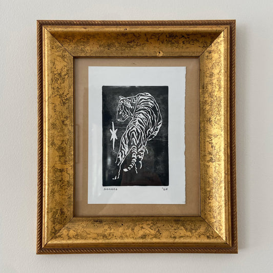 Tiger 1 - Framed Handmade Print