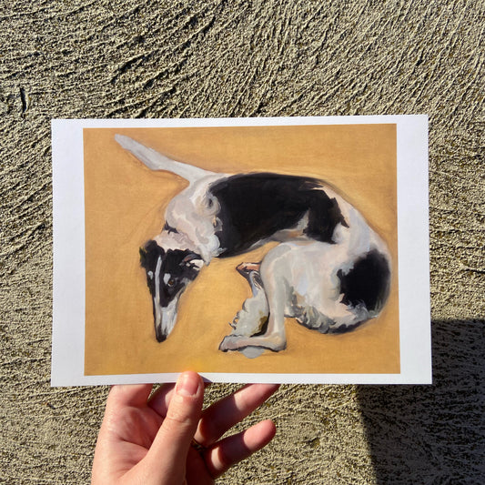 A5 Borzoi Painting Print