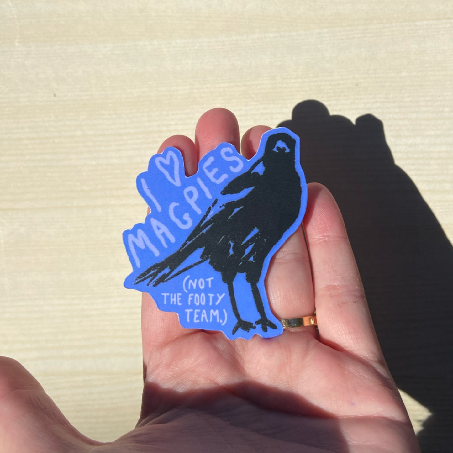 Magpie Vinyl Sticker - Blue