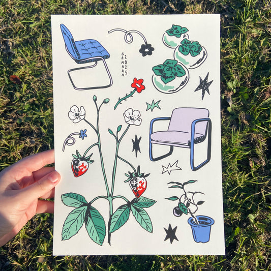 A4 Strawberry Print