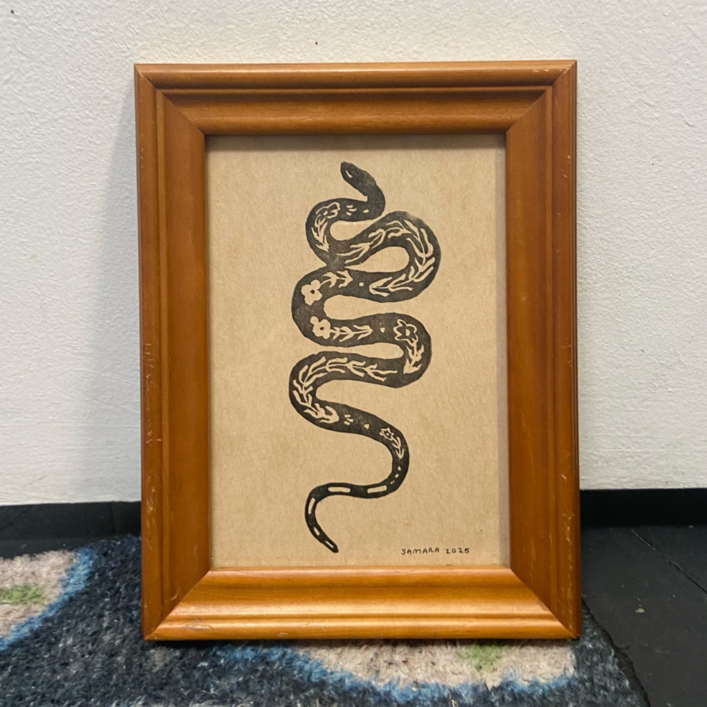 Snake 2 - Framed Handmade Print