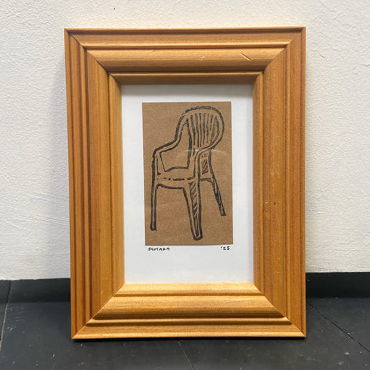 Garden Chair - Framed Handmade Print